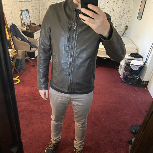 John Varvatos Star Leather Jacket Mens 